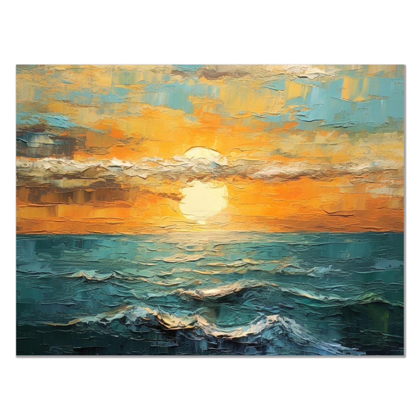 JOSUE Abstract Textured Large Canvas Wall Art, Blue,gold Painting